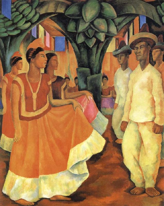 The Dancing from Tehuantepec, Diego Rivera